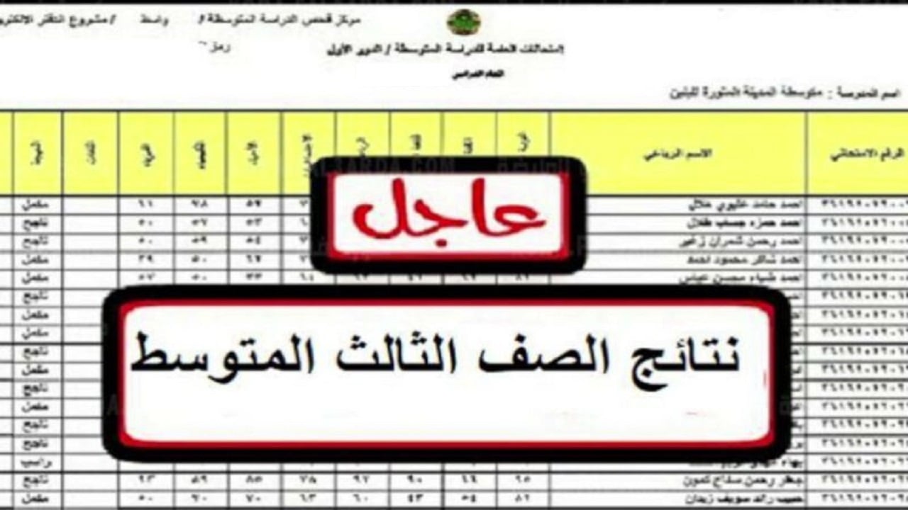 نتائجنا .. الان رابط الاستعلام عن نتائج اعتراضات الثالث متوسط 2024 بالرقم الامتحاني والاسم  عبر وزارة التربية العراقية