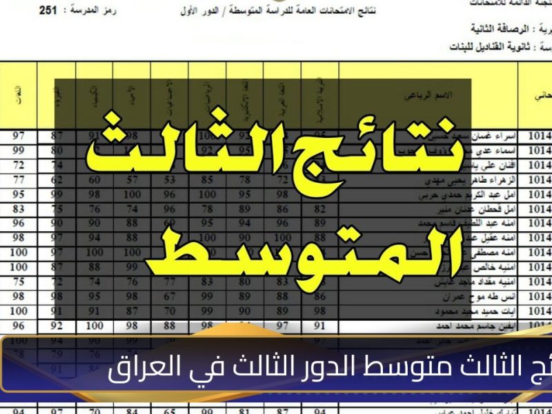 الاستعلام عن نتائج الثالث المتوسط الدور الثالث 2024 “من هنــــا” .. www.nataegna.net