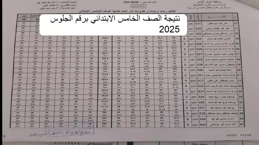 مبروك.. الاستعلام عن نتيجة الصف الاول الابتدائي بالاسم ورقم الجلوس 2025 وزارة التربية والتعليم