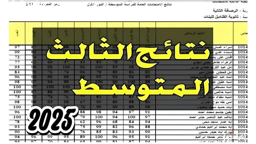 نتائج الثالث متوسط
