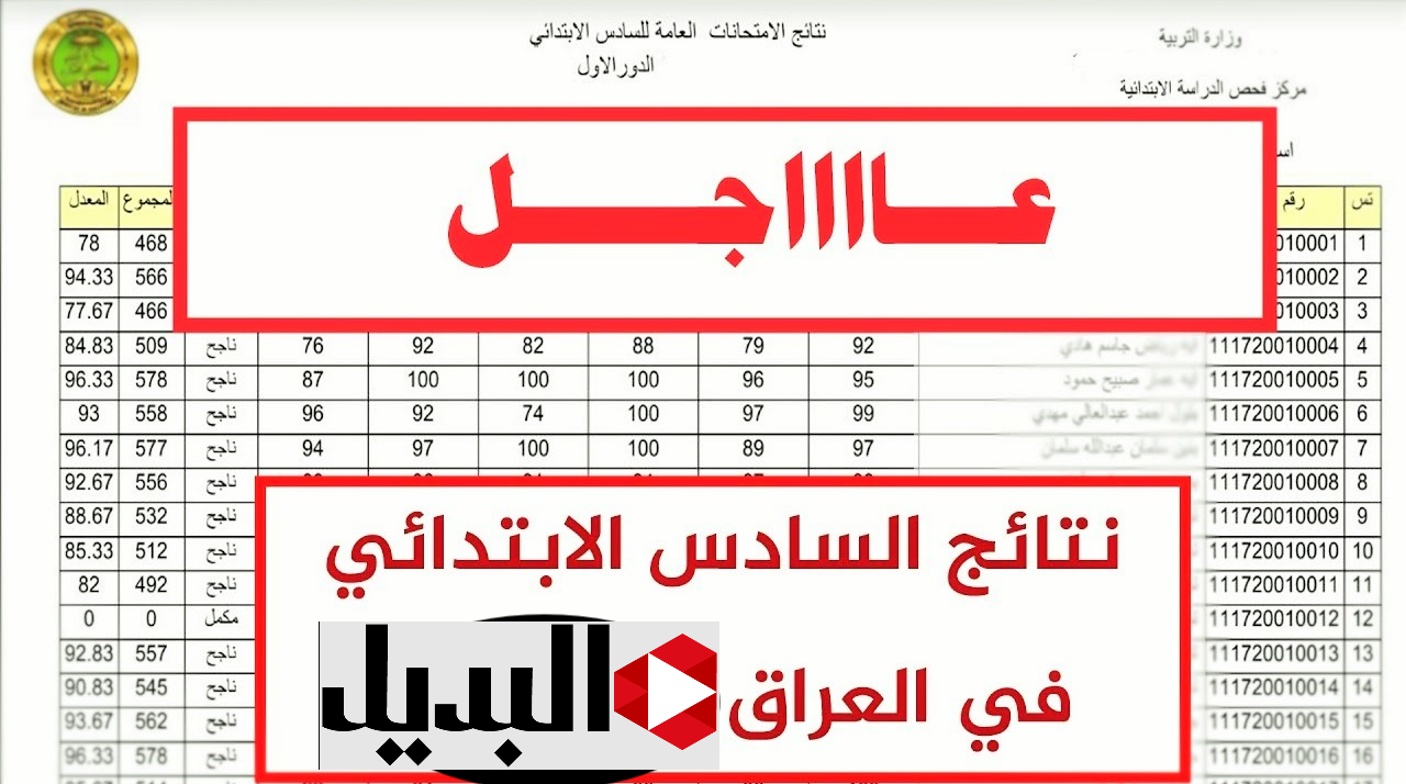استخـرج درجاتك :: رابـط الاستعلام عن نتائج السادس التمهيدي 2025 العـراق عبـر موقع نتائجنا والموقع الرسمي للوزارة nataegna.net