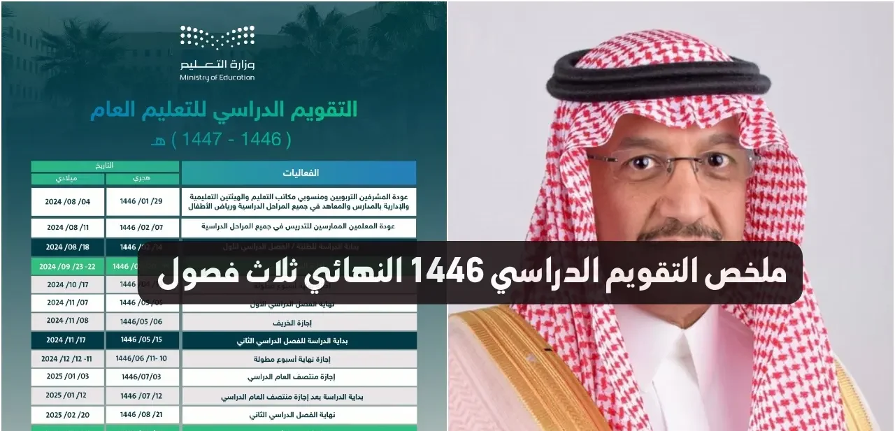 تفاصيل تقويم الفصل الدراسي الثالث 1446 “التعليم تكشف عن عدد الاسابيع الدراسية”