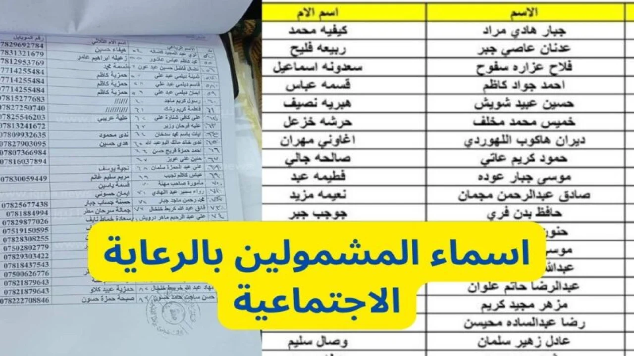 “استعلم الآن” كشوفات المشمولين بالرعاية الاجتماعية العراق 2025 عبر منصة مظلتي الإلكترونية (الوجبة الأخيرة)