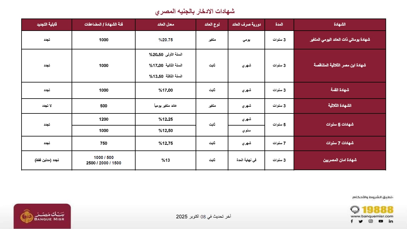عائد شهري .. شهادات بنك مصر الجديدة متاحة بجميع الفروع وأون لاين “أعرفها بالتفاصيل”