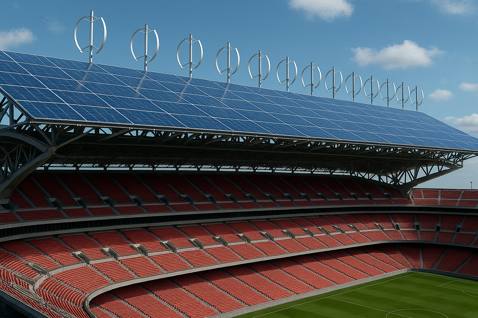 الملاعب الرياضية المولدة للطاقة المتجددة: كيف تتحول المنشآت الرياضية إلى محطات كهرباء